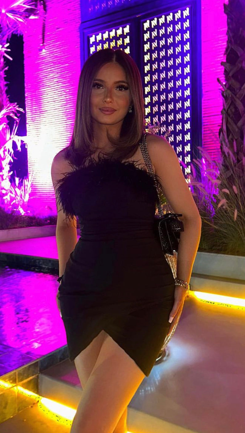 robe plume noir