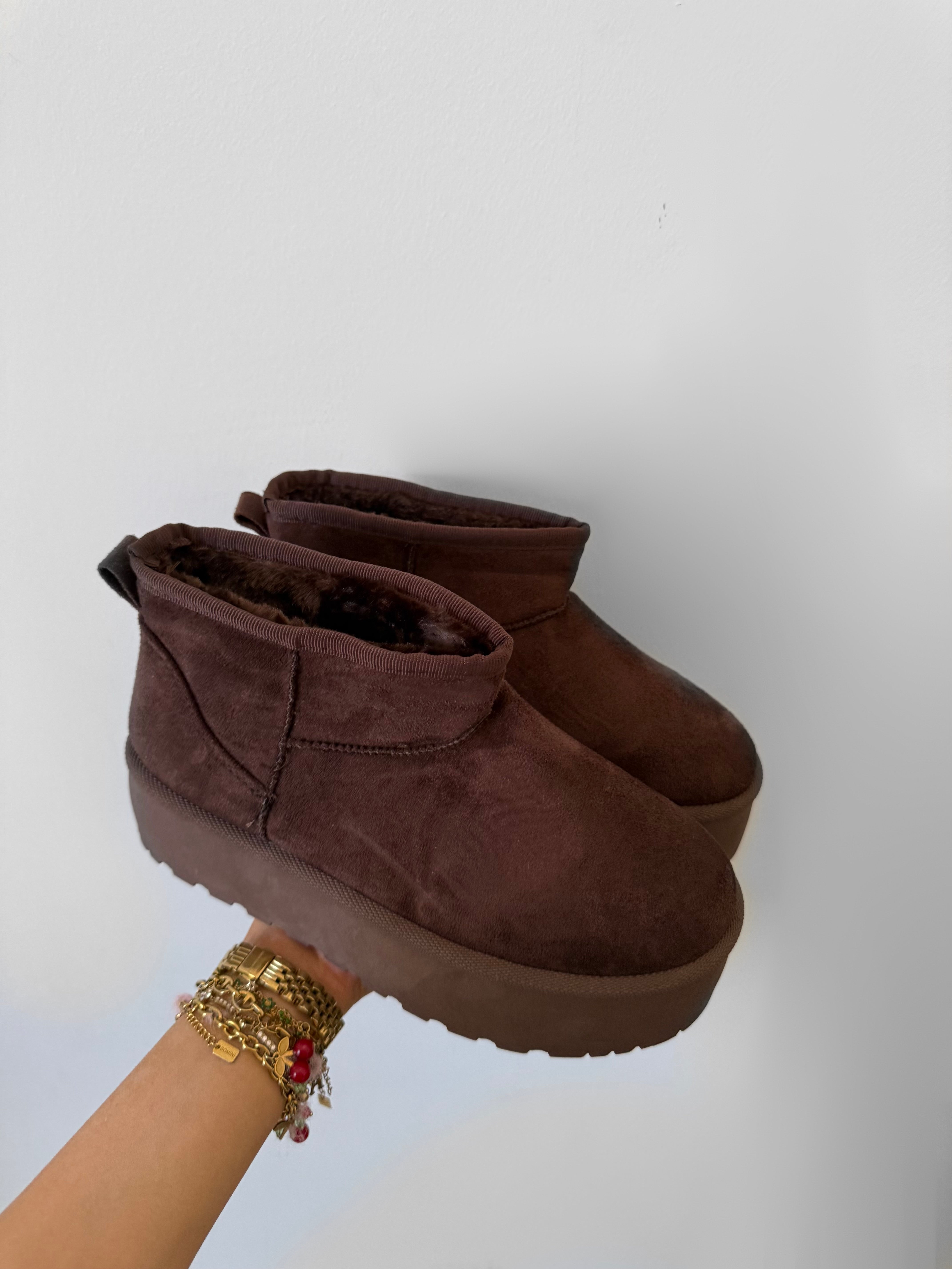 Bottines à plate-forme marron