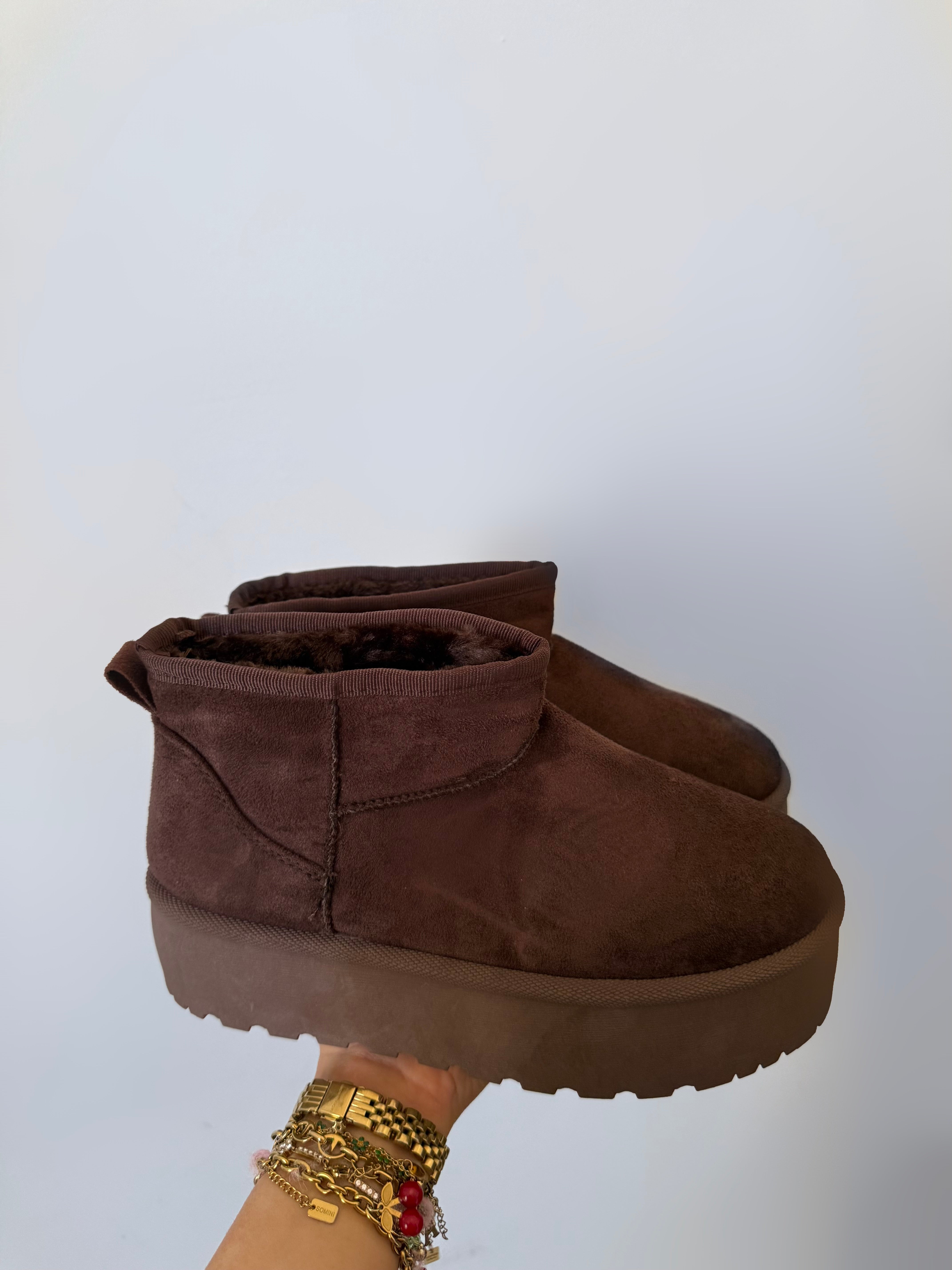 Bottines à plate-forme marron