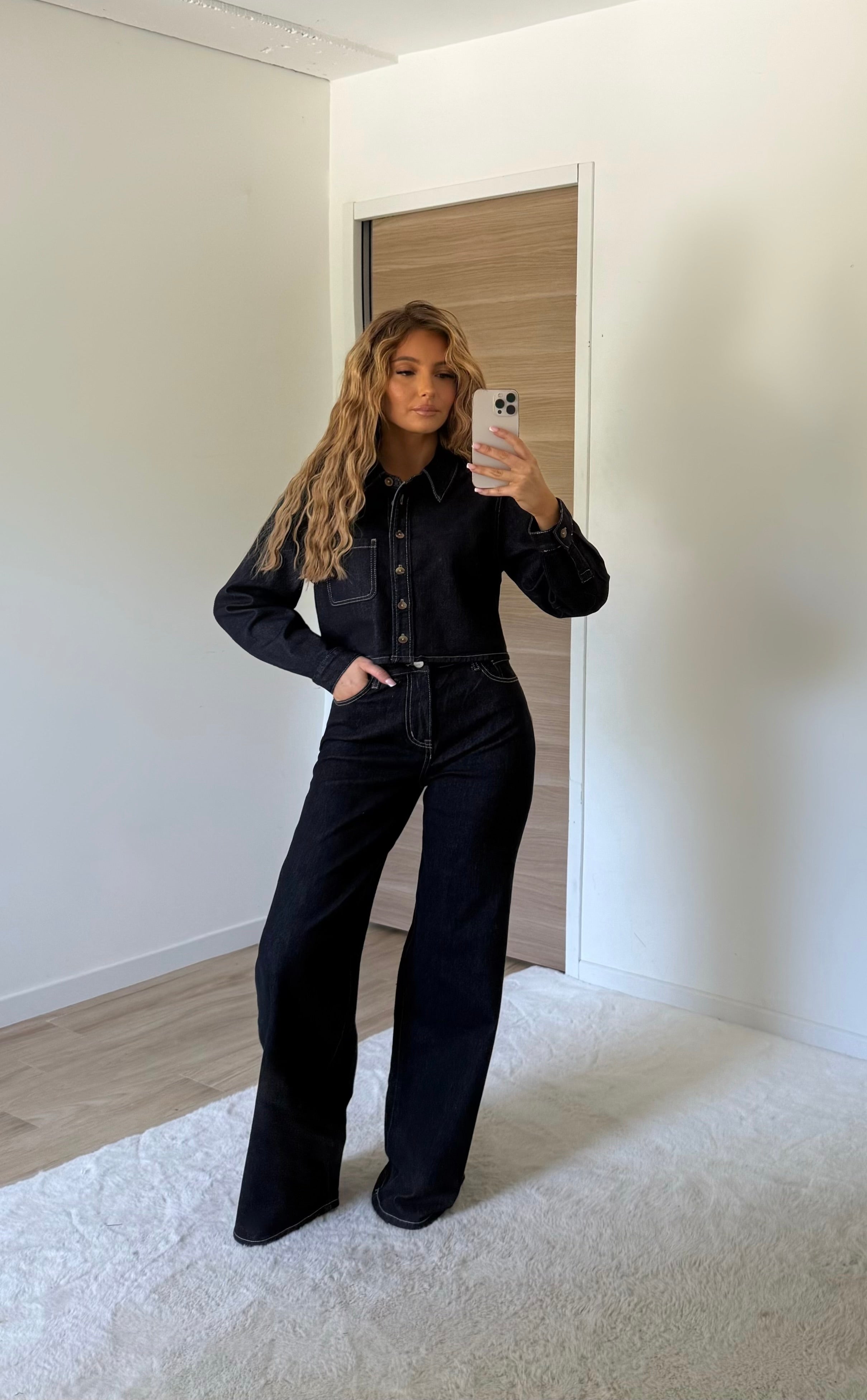 Jean coupe droite foncé