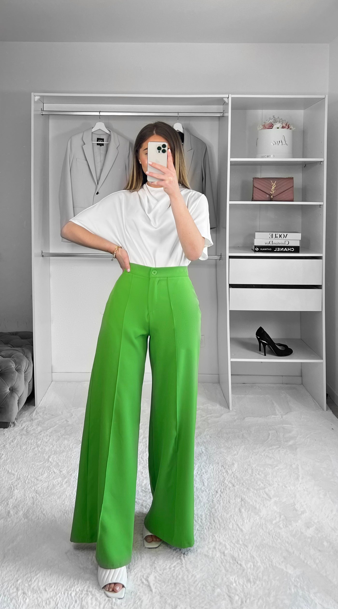 Pantalon évasé vert