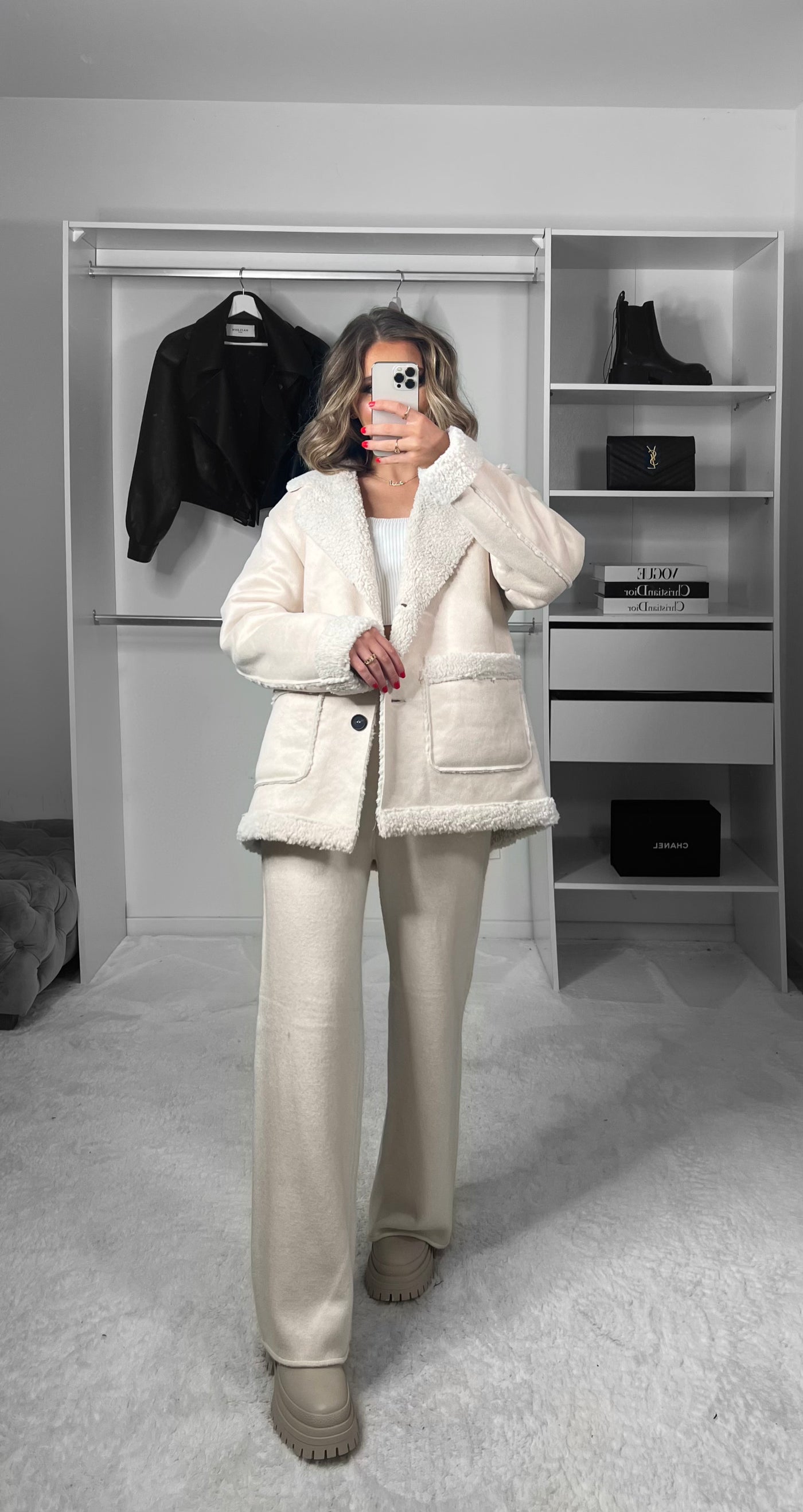 Manteau Teddy beige