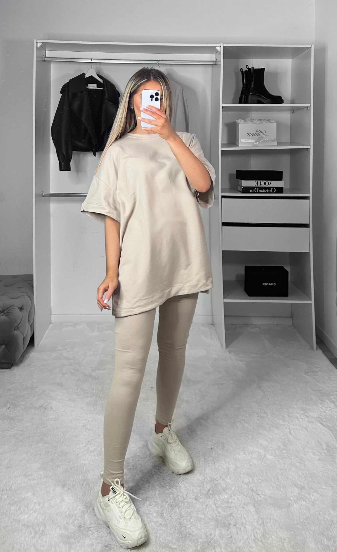 Ensemble legging + tee shirt beige